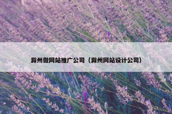 滁州做网站推广公司（滁州网站设计公司）