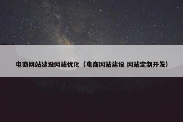 电商网站建设网站优化（电商网站建设 网站定制开发）