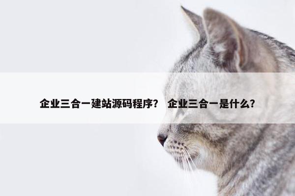 企业三合一建站源码程序？ 企业三合一是什么？