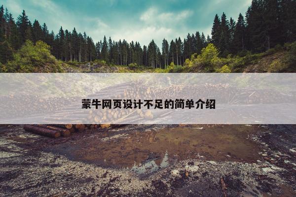 蒙牛网页设计不足的简单介绍