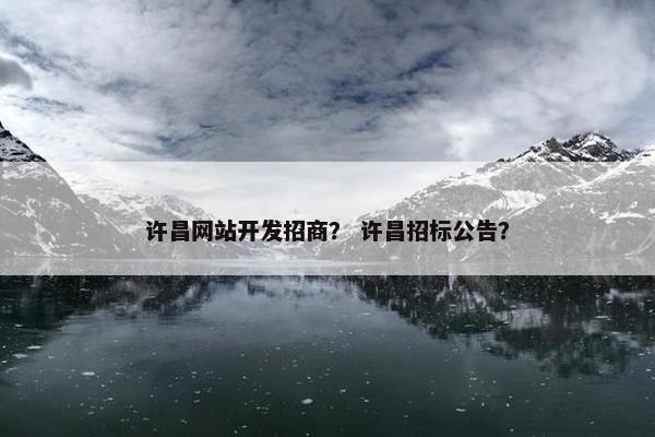 许昌网站开发招商？ 许昌招标公告？