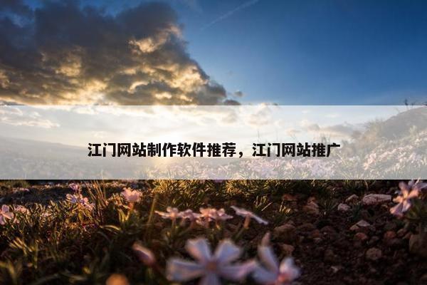 江门网站制作软件推荐，江门网站推广