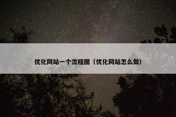 优化网站一个流程图（优化网站怎么做）