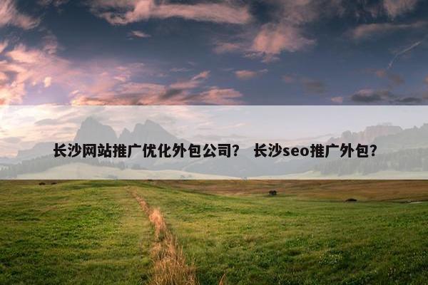 长沙网站推广优化外包公司？ 长沙seo推广外包？