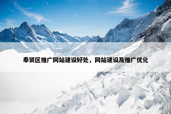 奉贤区推广网站建设好处，网站建设及推广优化