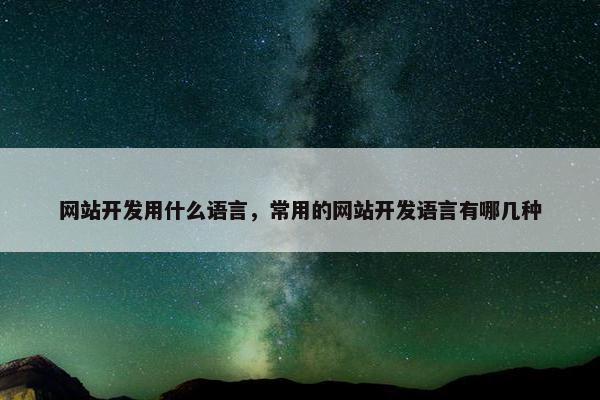 网站开发用什么语言，常用的网站开发语言有哪几种