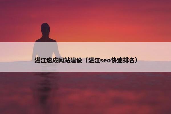 湛江速成网站建设（湛江seo快速排名）