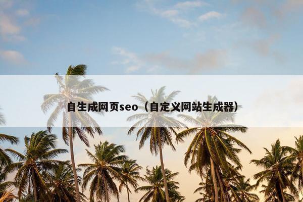 自生成网页seo（自定义网站生成器）