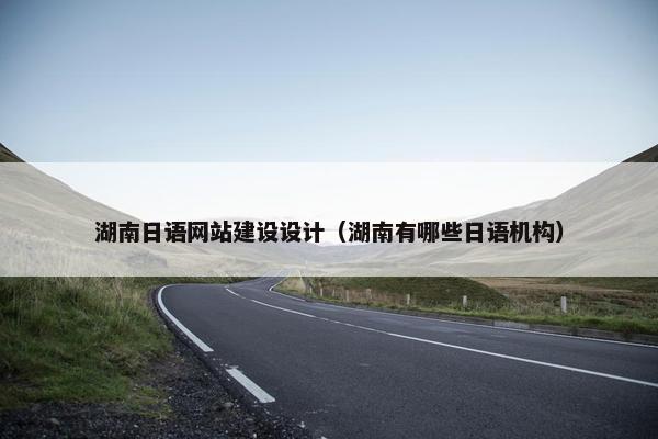 湖南日语网站建设设计（湖南有哪些日语机构）