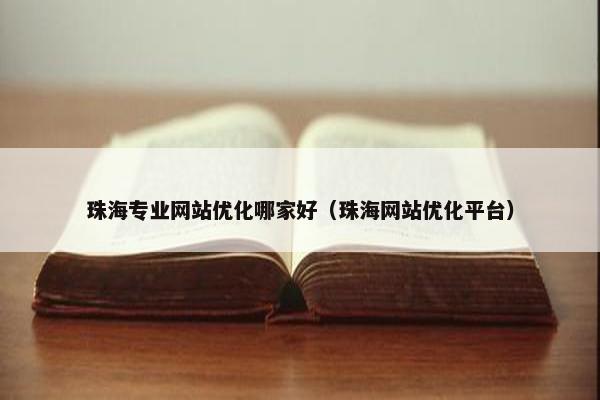 珠海专业网站优化哪家好（珠海网站优化平台）