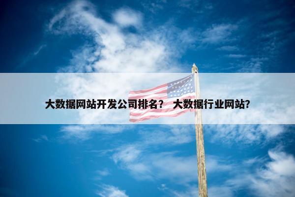 大数据网站开发公司排名？ 大数据行业网站？