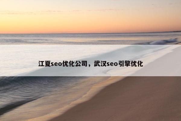 江夏seo优化公司，武汉seo引擎优化