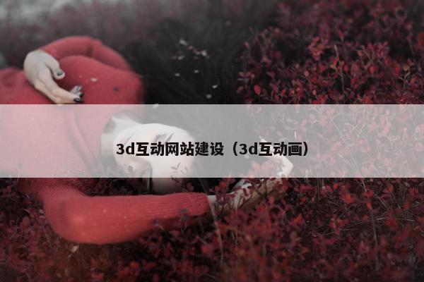 3d互动网站建设（3d互动画）