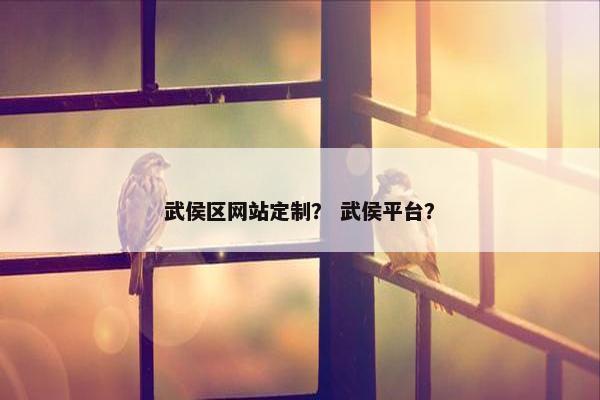 武侯区网站定制？ 武侯平台？