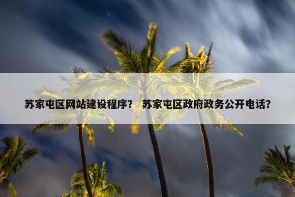 苏家屯区网站建设程序？ 苏家屯区政府政务公开电话？