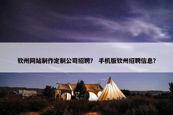 钦州网站制作定制公司招聘？ 手机版钦州招聘信息？