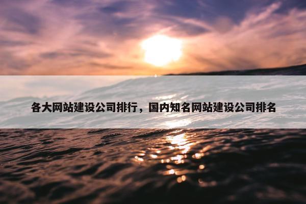 各大网站建设公司排行，国内知名网站建设公司排名