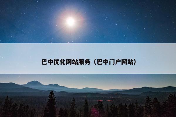 巴中优化网站服务（巴中门户网站）