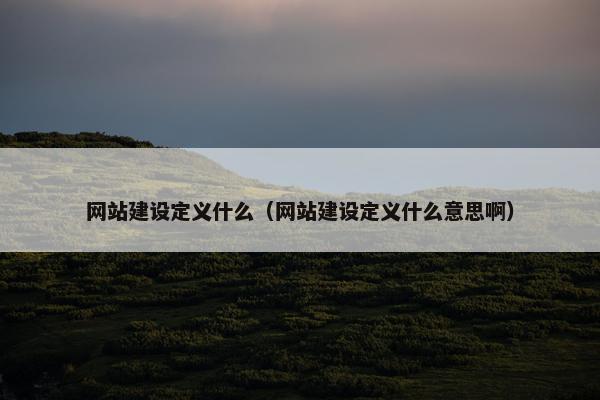 网站建设定义什么（网站建设定义什么意思啊）