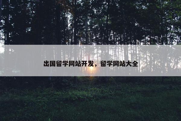 出国留学网站开发，留学网站大全