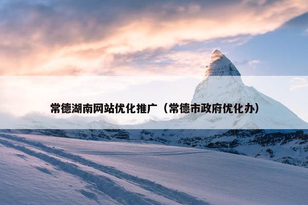 常德湖南网站优化推广（常德市政府优化办）