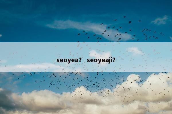 seoyea？ seoyeaji？