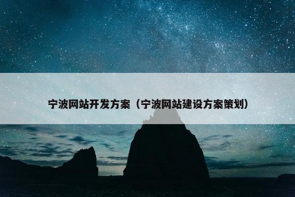 宁波网站开发方案（宁波网站建设方案策划）