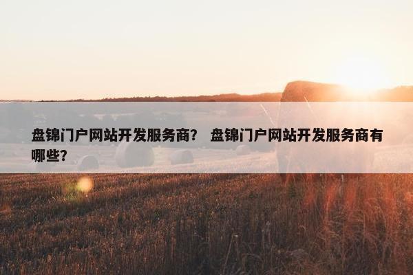 盘锦门户网站开发服务商？ 盘锦门户网站开发服务商有哪些？