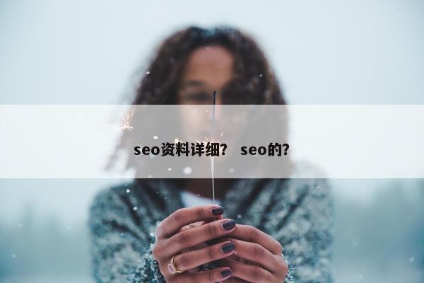 seo资料详细？ seo的？