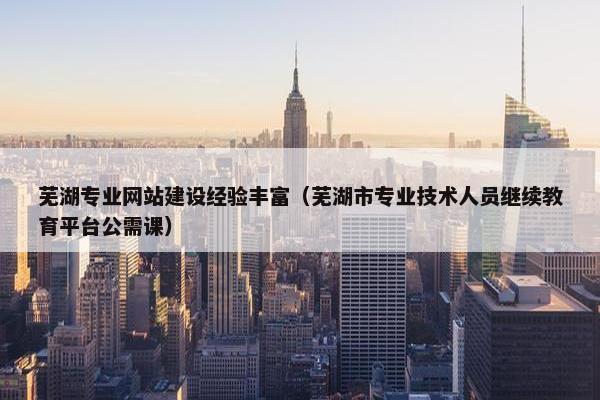 芜湖专业网站建设经验丰富（芜湖市专业技术人员继续教育平台公需课）