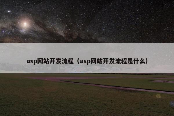asp网站开发流程（asp网站开发流程是什么）