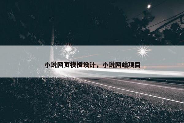 小说网页模板设计，小说网站项目