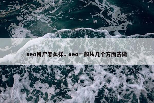 seo用户怎么样，seo一般从几个方面去做