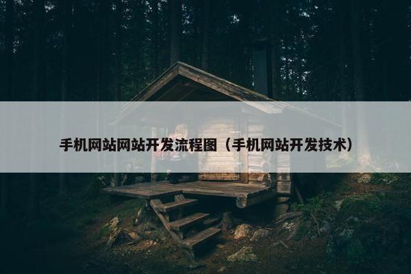手机网站网站开发流程图（手机网站开发技术）