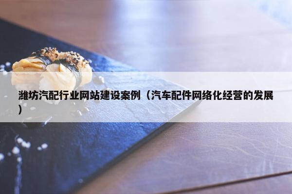 潍坊汽配行业网站建设案例（汽车配件网络化经营的发展）