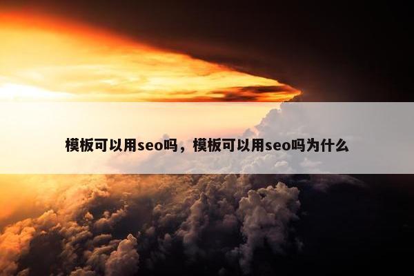 模板可以用seo吗，模板可以用seo吗为什么
