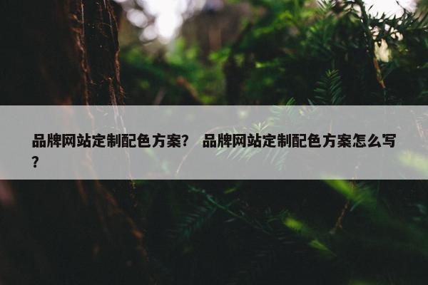 品牌网站定制配色方案？ 品牌网站定制配色方案怎么写？