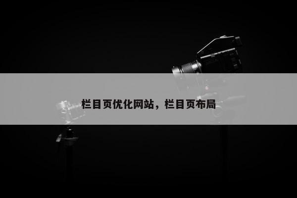 栏目页优化网站，栏目页布局
