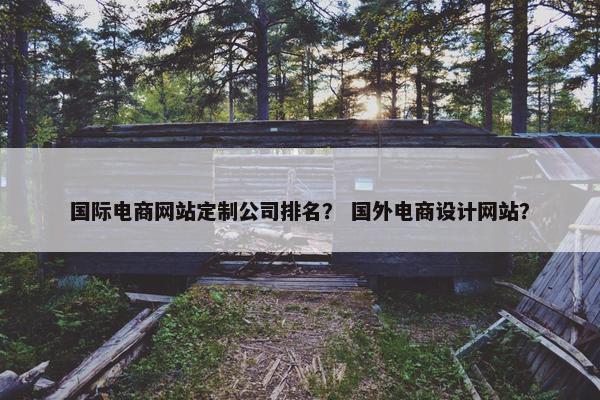 国际电商网站定制公司排名？ 国外电商设计网站？