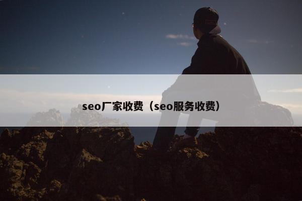 seo厂家收费（seo服务收费）