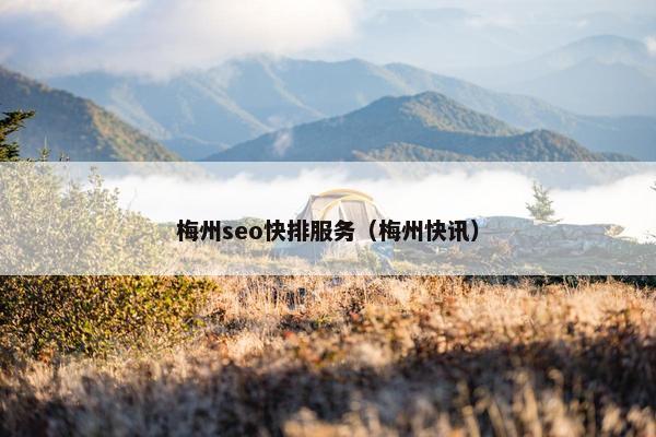 梅州seo快排服务（梅州快讯）