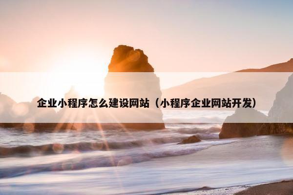 企业小程序怎么建设网站（小程序企业网站开发）
