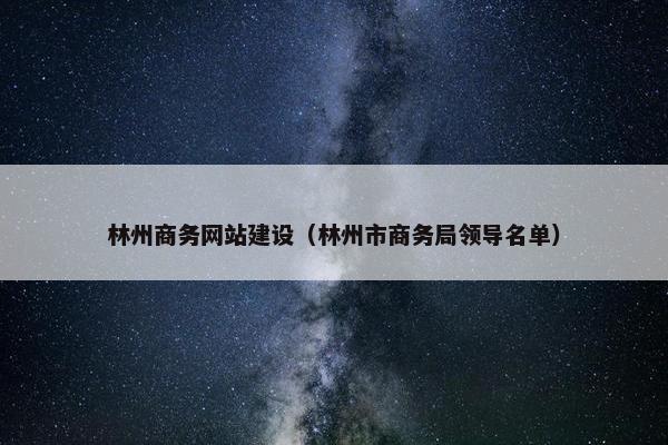 林州商务网站建设（林州市商务局领导名单）