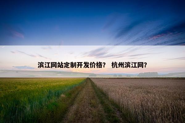 滨江网站定制开发价格？ 杭州滨江网？