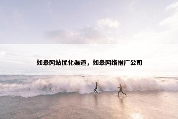 如皋网站优化渠道，如皋网络推广公司