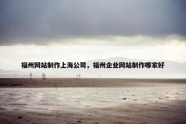 福州网站制作上海公司，福州企业网站制作哪家好