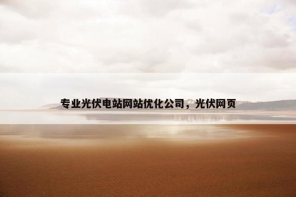 专业光伏电站网站优化公司，光伏网页