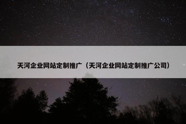天河企业网站定制推广（天河企业网站定制推广公司）