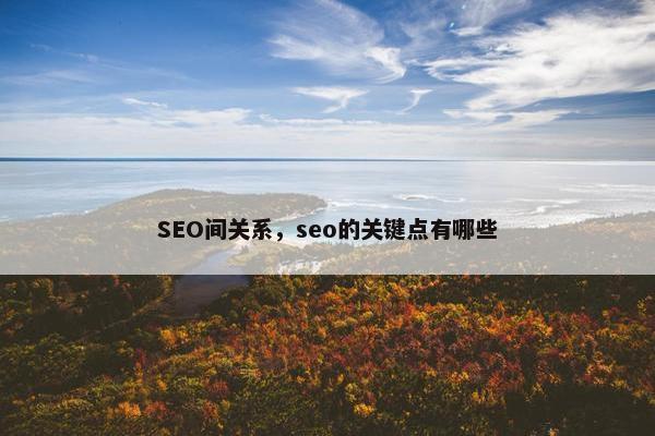 SEO间关系，seo的关键点有哪些