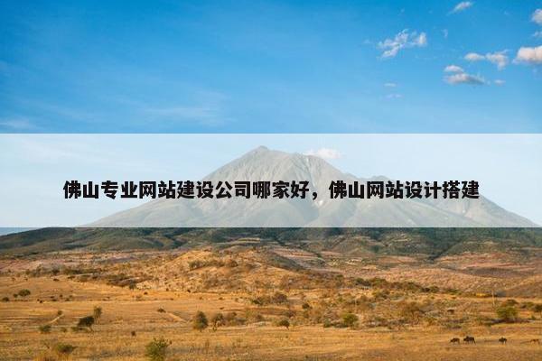 佛山专业网站建设公司哪家好，佛山网站设计搭建